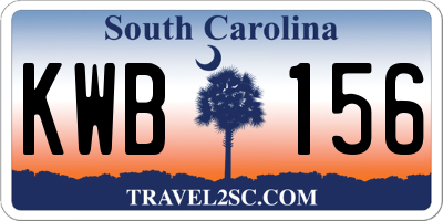 SC license plate KWB156