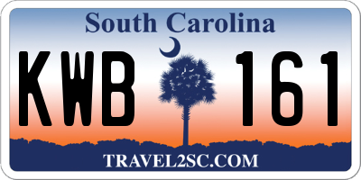 SC license plate KWB161