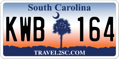SC license plate KWB164