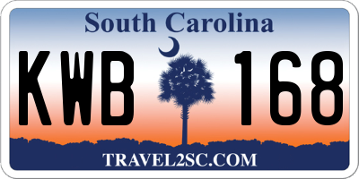 SC license plate KWB168