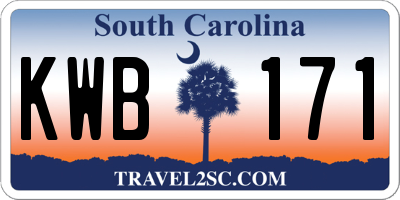 SC license plate KWB171