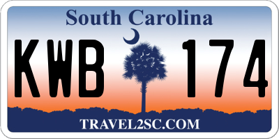 SC license plate KWB174