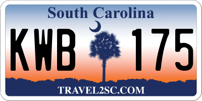 SC license plate KWB175