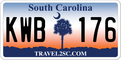 SC license plate KWB176