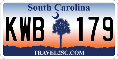 SC license plate KWB179