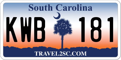SC license plate KWB181