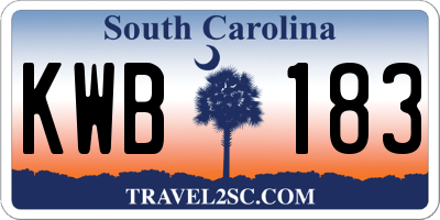 SC license plate KWB183