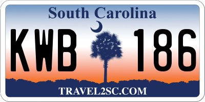 SC license plate KWB186
