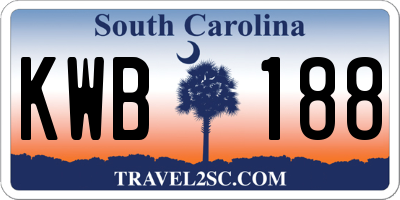 SC license plate KWB188