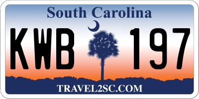 SC license plate KWB197