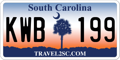 SC license plate KWB199