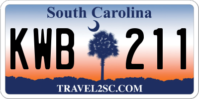SC license plate KWB211