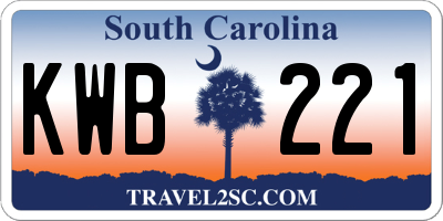 SC license plate KWB221