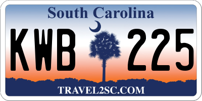 SC license plate KWB225