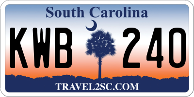 SC license plate KWB240