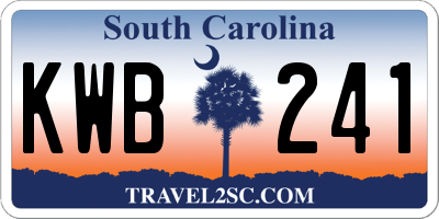 SC license plate KWB241