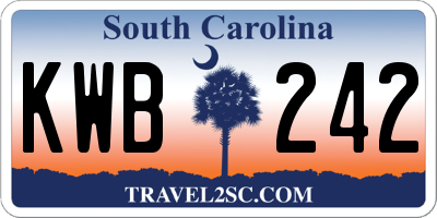 SC license plate KWB242