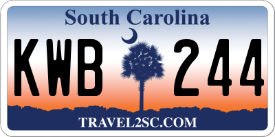 SC license plate KWB244