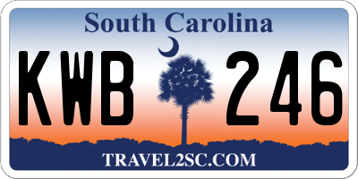 SC license plate KWB246