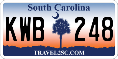 SC license plate KWB248