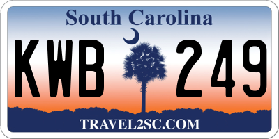SC license plate KWB249