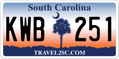 SC license plate KWB251