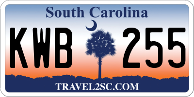 SC license plate KWB255