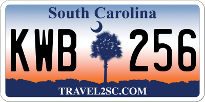 SC license plate KWB256
