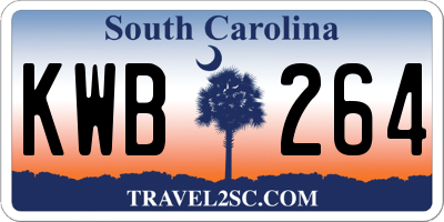 SC license plate KWB264