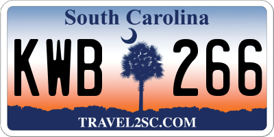 SC license plate KWB266