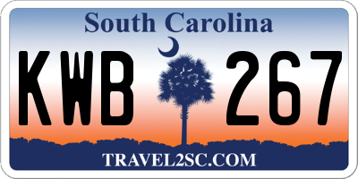 SC license plate KWB267