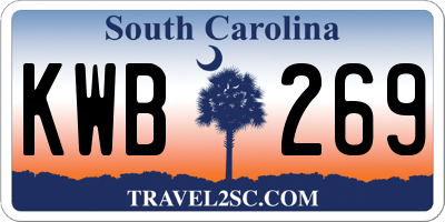 SC license plate KWB269