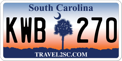 SC license plate KWB270