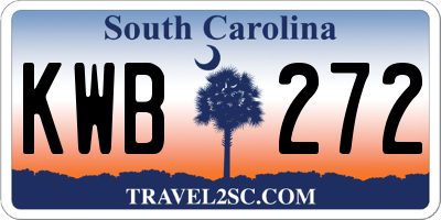 SC license plate KWB272
