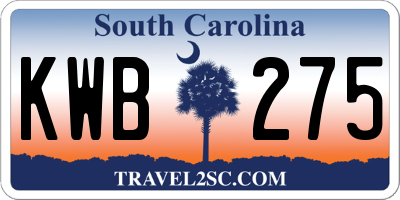 SC license plate KWB275