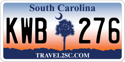 SC license plate KWB276