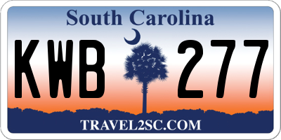 SC license plate KWB277