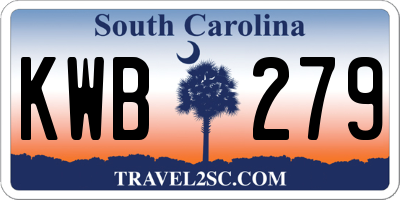 SC license plate KWB279
