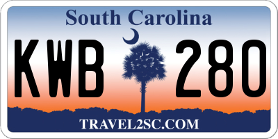 SC license plate KWB280