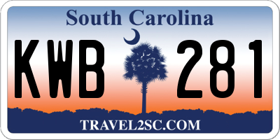 SC license plate KWB281