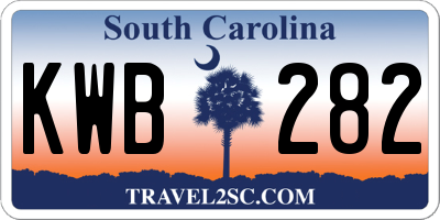 SC license plate KWB282