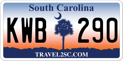 SC license plate KWB290
