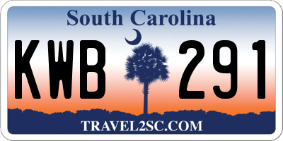 SC license plate KWB291