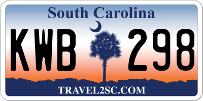 SC license plate KWB298