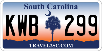 SC license plate KWB299