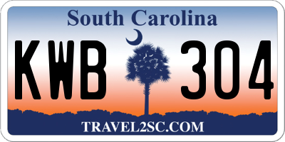 SC license plate KWB304