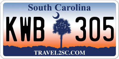 SC license plate KWB305