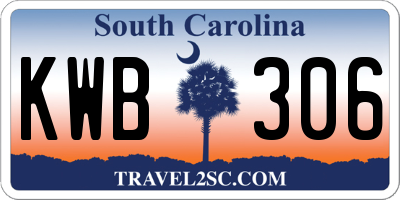 SC license plate KWB306