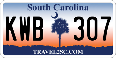 SC license plate KWB307