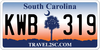 SC license plate KWB319